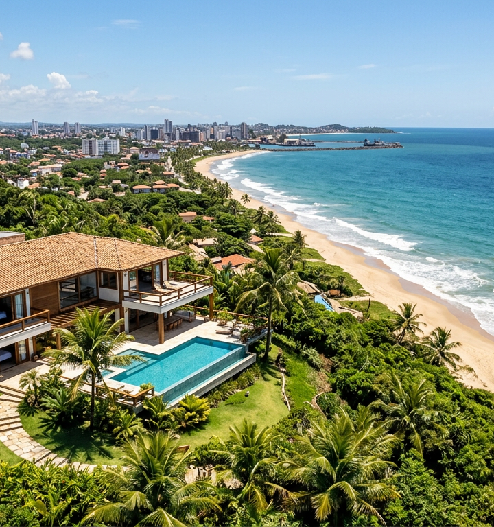 Vista aérea de imóvel residencial em Ilhéus, Bahia
