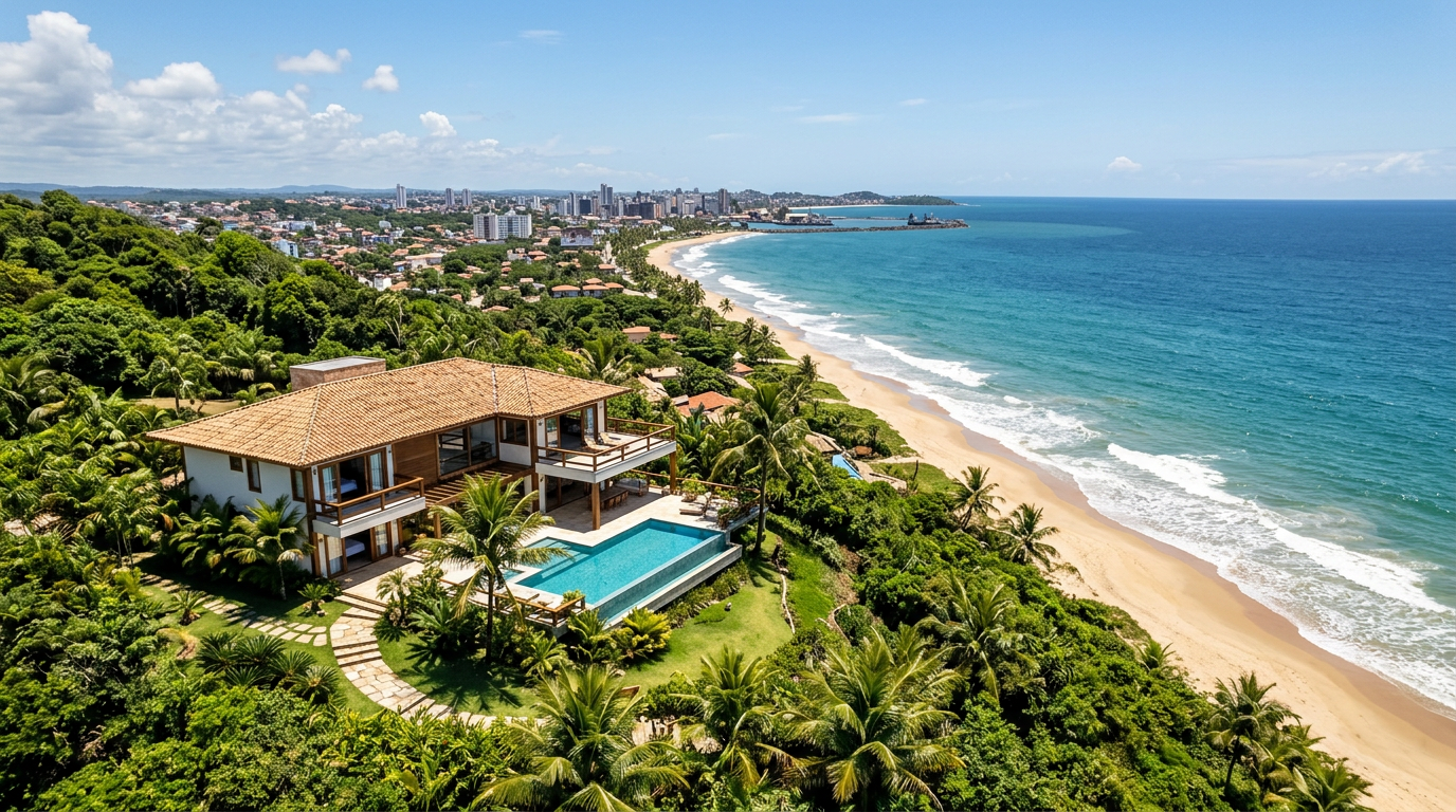 Vista aérea de imóvel residencial em Ilhéus, Bahia